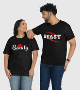 Beauty And Beast Unisex Half Sleeve T-Shirts (Pack of 2)